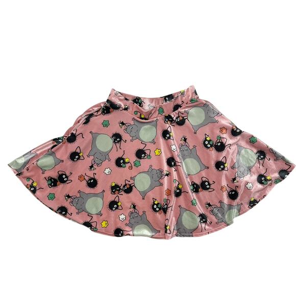 Vintage Spirited Away Studio Ghibli Pink Velvet Print Skater Skirt Size Small - Picture 5 of 9